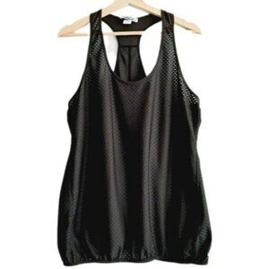 AZUR COLLECTION Athletic Tank Top Black Sheer Sz L